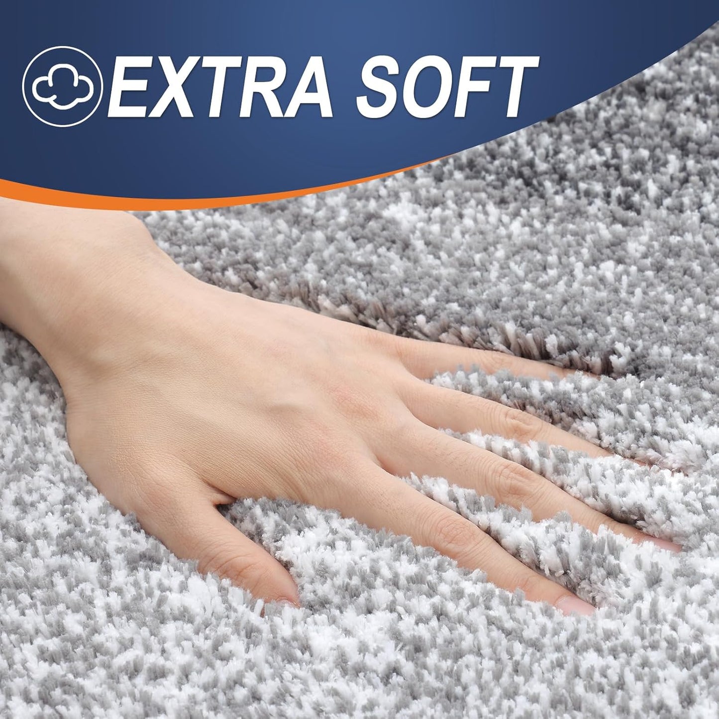 OLANLY Large Bathroom Rugs - Extra Soft Microfiber Mat 44x32 | Quick Dry, Machine Washable, Grey