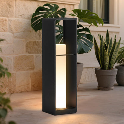 Linkmoon Outdoor Lights for Patio, IP65 Solar Lanterns Outdoor Waterproof, 3000K LED Path Lights, Outside Floor Lamp Solar Powered, Dusk to Dawn Landscape Lighting for Deck Garden Yard Backyard Porch
