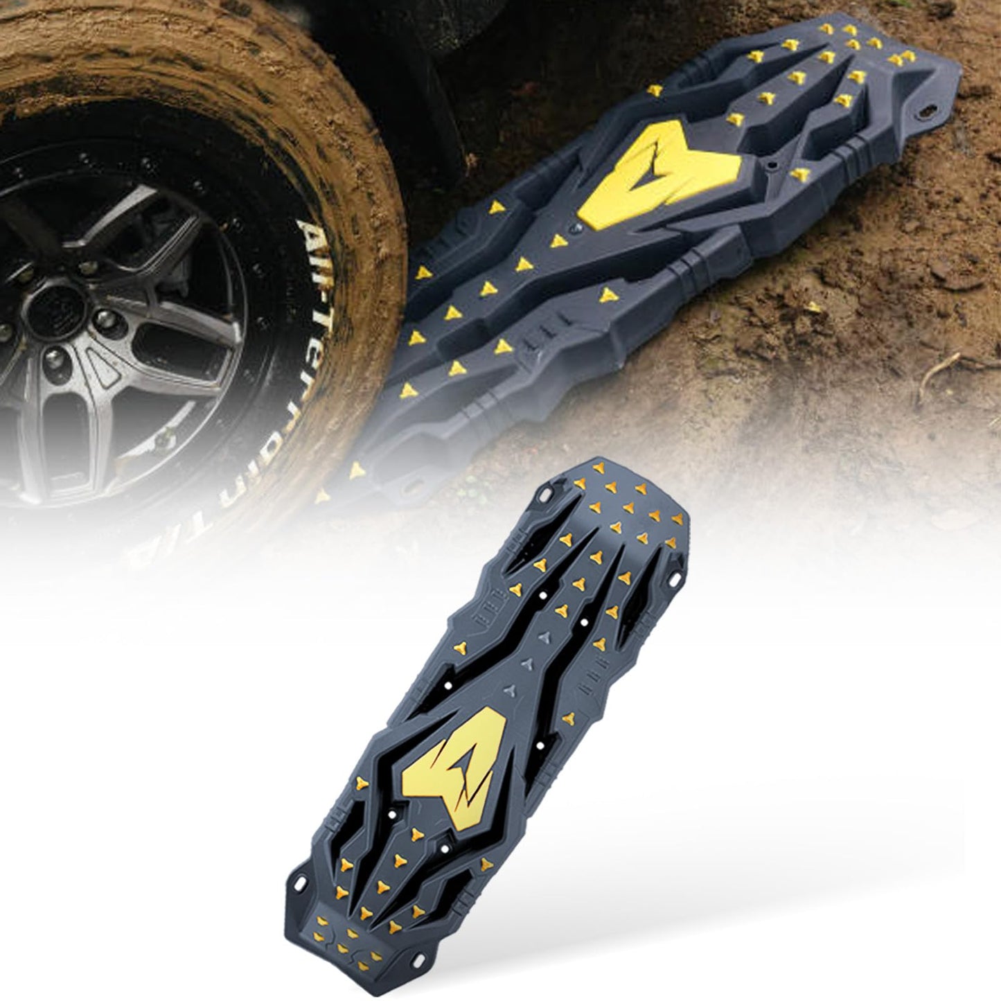 Heavy Duty Off-Road Traction & Recovery Boards | 10T Load | PA6 Nylon Mats | Dual Color Injection | 10 Mounting Holes | Mechanical Structure | Essential Recovery Gear | Sand Mud Snow
