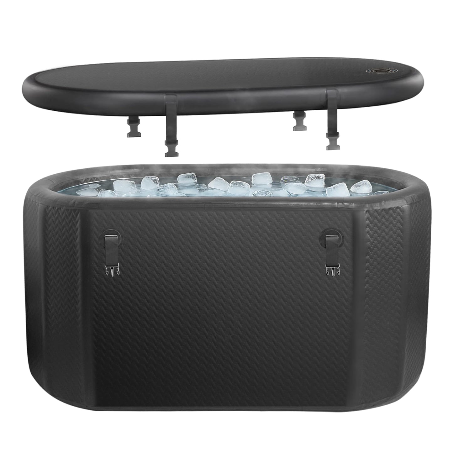 500L Large Ice Bath Tub with Lid, Oversized Inflatable Cold Plunge Tub for Tall Big People, Full Body Immersion, Compatible with Water Chiller, Portable Recovery Tub for Athletes Indoor Outdoor Use