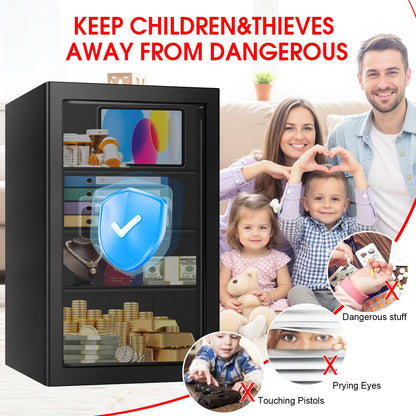 5.2 Cuft Large Floor Safe, Heavy Duty Fire Proof Safes for Home Use with Digital Keypad, Removable Shelves and Alarm System, Anti-theft Home Safe for Documents Money