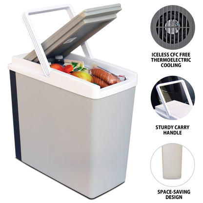 Koolatron 12V Iceless Cooler & Warmer – Portable 18 qt Electric Cooler/Nevera Portátil Eléctrica for Car Truck Camper Boat Hard Sided Mini Fridge for Camping Picnic Travel Lunch Food Drinks Office