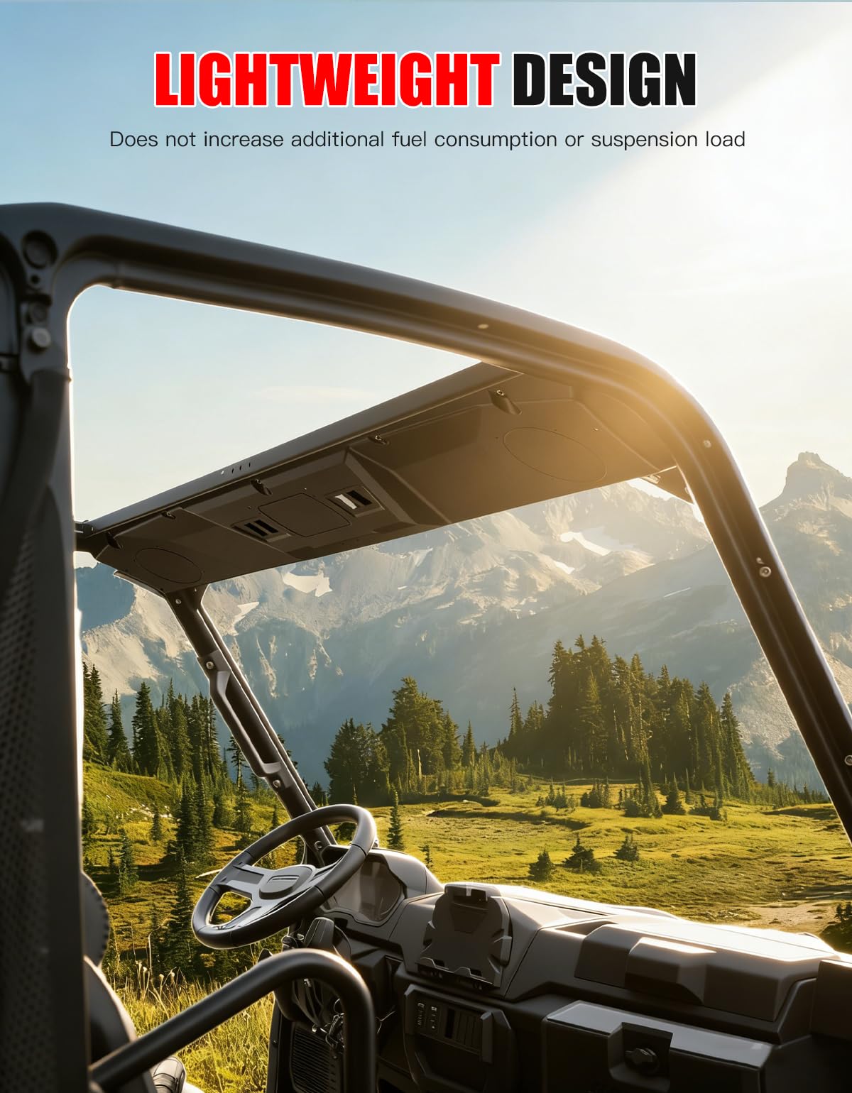 XATVXUTV Overhead 6.5" Speaker Pods Roof Liner for Polaris Ranger XP 1000 / Crew 2017-2025 Accessories, Front Roof Full Enclosure UTV Speaker Box, All-Weather Protection