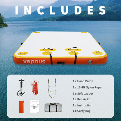 vapaus Inflatable Floating Dock with Electric Air Pump Bundle – Versatile Water Platform with Quick Inflation for Outdoor Fun