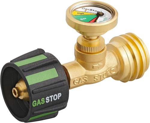 GasStop Propane Tank Gauge - Leak Detector & Emergency Shut-Off | Universal Pressure Indicator for RVs & Campers
