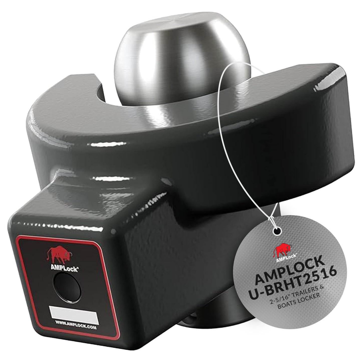 AMPLock U-BRHT2516 2 5/16 Trailer Coupler Lock Titan Weld-On Design Ball Hitch Lock Anti Theft for Boat Trailer RV Camper, Keyed Alike Heavy Duty, Fits 2 5/16 Titan Weld-On Ball Coupler Only