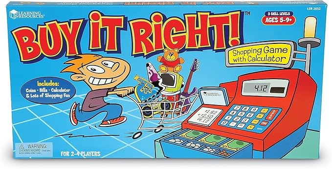 Learning Resources Buy It Right Shopping Game Math Game for Kids 2-4 Players Ages 5+
