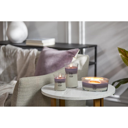 WoodWick Amethyst & Amber Gifts for Women and Men, 16 oz Ellipse Trilogy Candle with Crackling Wick