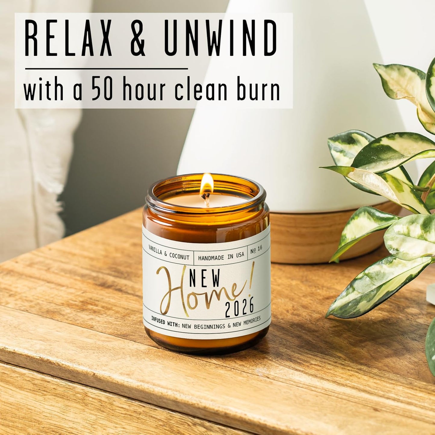 House Warming Gifts New Home, Housewarming Gifts New Home '2026' Soy Candle, w/Vanilla, Coconut & Vetiver I for New House, New House Gift I 9oz Jar, 50Hr Burn, Made in USA
