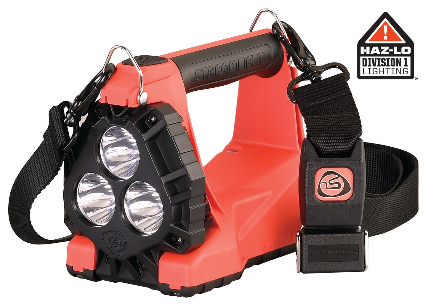 Streamlight 44335 Vulcan 180 HAZ-LO Vehicle Mount System Class I DIV.1 450-Lumen Rechargeable Lantern/Portable Scene Light with 12V DC Charger and Quick Release Shoulder Strap, Orange