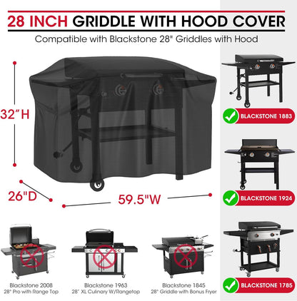 Unicook Griddle Cover - Waterproof Vinyl Protector for Blackstone 28 Inch Grill | All-Weather BBQ Protection