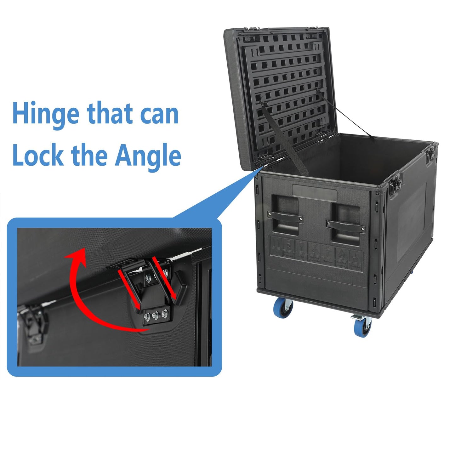 ECGOIOE Cable Trunk Road Case with Wheels 35" x 22" x 24" Professional Stackable Heavy Duty ATA Rolling Road Case for DJ Equipment Storage Transport Touring with Casters