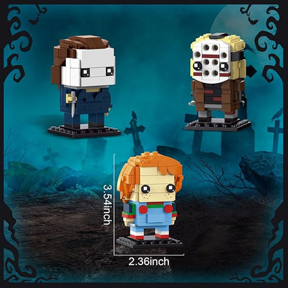 Horror Action Figure Building Set Compatible with Lego for AdutlsChuckyMichael Halloween Scary Present for FanHome Decorfor Kids 483 pcs