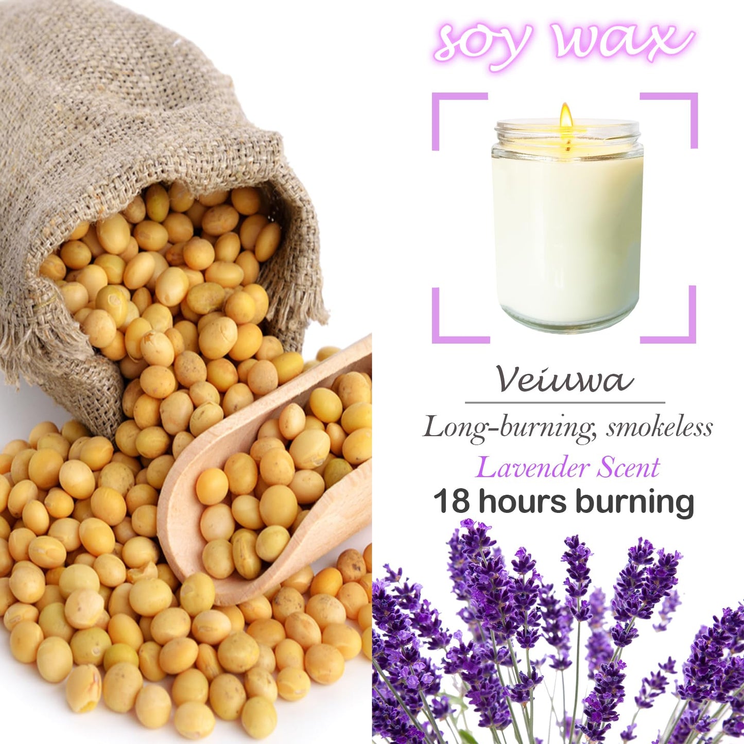 Veiuwa 24 Pcs 6 Oz Lavender Scented Soy Candles Set,Mason jar Bulk Candles for Gifts,Aromatherapy Candle,Great Stress Relieving Scented Candle for Girls as a Gift for Birthdays, Weddings and More!