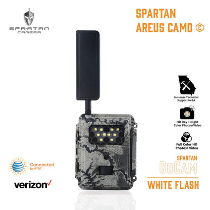 Spartan WhiteFlash 4G LTE Trail Camera,AT&T Certified,Hunting,Wildlife Monitoring,Ultra High-Res Day&Night Image&Video.Fast Detection,4-Month Battery Life.Fully Configurable via App,AreusCamo