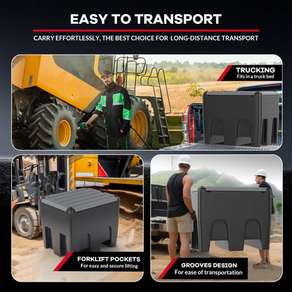 48 Gallon Portable Fuel Transfer Tank with 12V Electric Pump, 10GPM Flow, 13Ft Hose & Auto Nozzle – Diesel & Gasoline Transfer Tank for Trucks, Tractors, Boats, Generators – Black