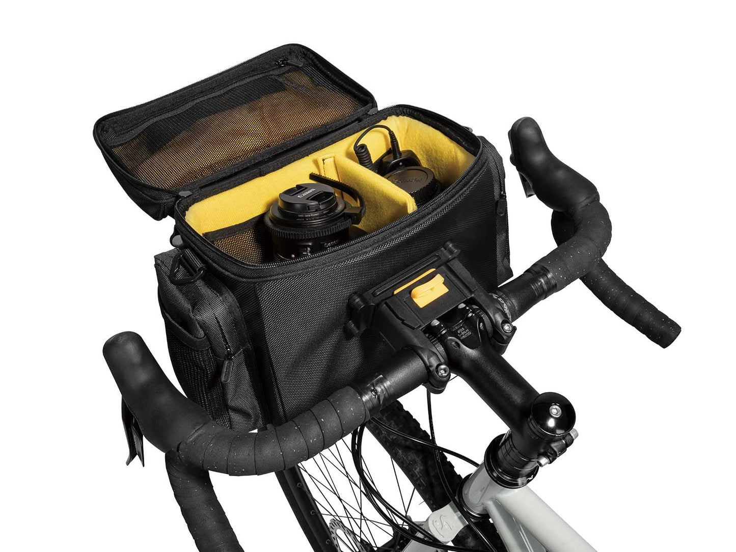 Topeak TourGuide Handlebar Bag DX with Fixer 8 – 8.1L Large-Capacity Touring Bag with QuickClick Mount, Shoulder Strap, Map Pocket, Rain Cover & Reflective Safety Strip