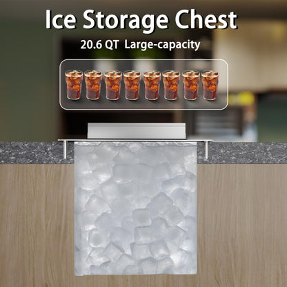 HARDURA Drop-in Stainless Steel Ice Bin, Commercial Insulated Ice Chest with Sliding Cover for Storing Ice Cold Wine Beer