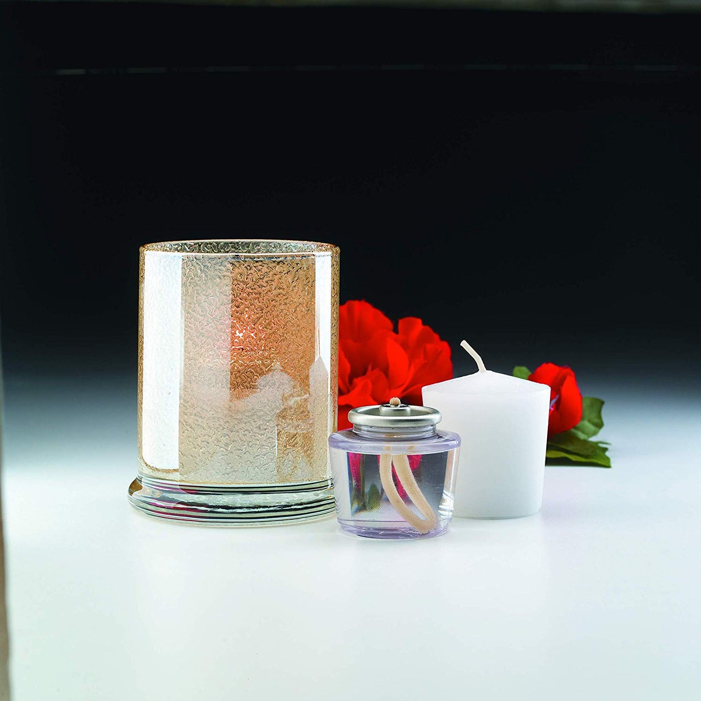 D'light Online HD15 Liquid Votive Candles Fuel Cells - 15 Hour Burn Time Liquid Wax Disposable Clear Plastic Fuel Cells for Wedding Hotel, Restaurant Tables and Emergency Candles - Set of 96