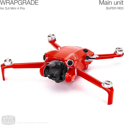 WRAPGRADE Skin Stickers Compatible with DJI Mini 4 Pro | Full Wrap (Super Red)