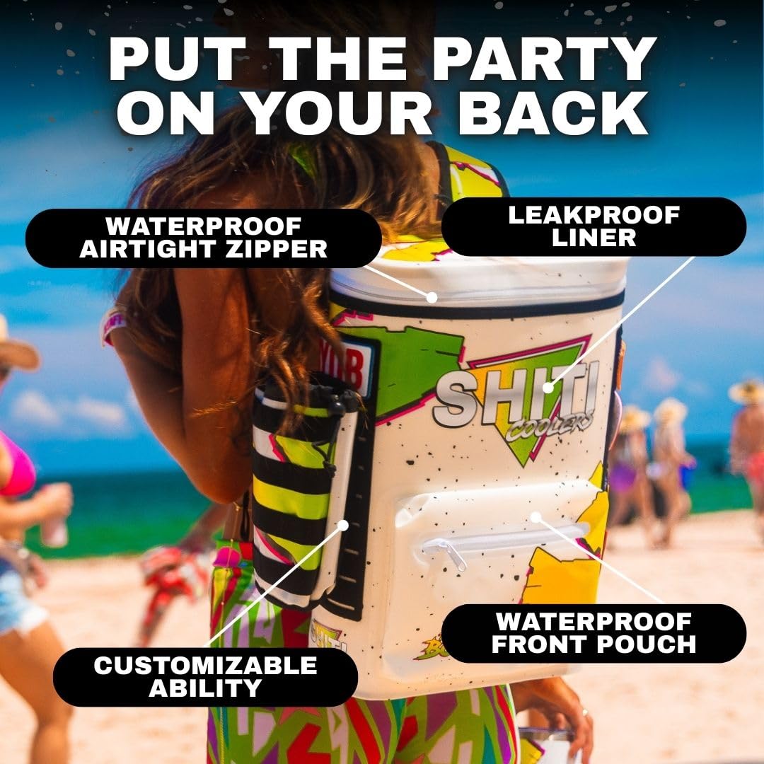 SHITI Coolers Cooler for Camping, Travel, Beach, Soft Lunch Box for Food, Drinks & Ice, Portable, Waterproof 24 Hr Insulated Bag with Shoulder Straps, Customizable (Boozer, 15 Can Cooler)