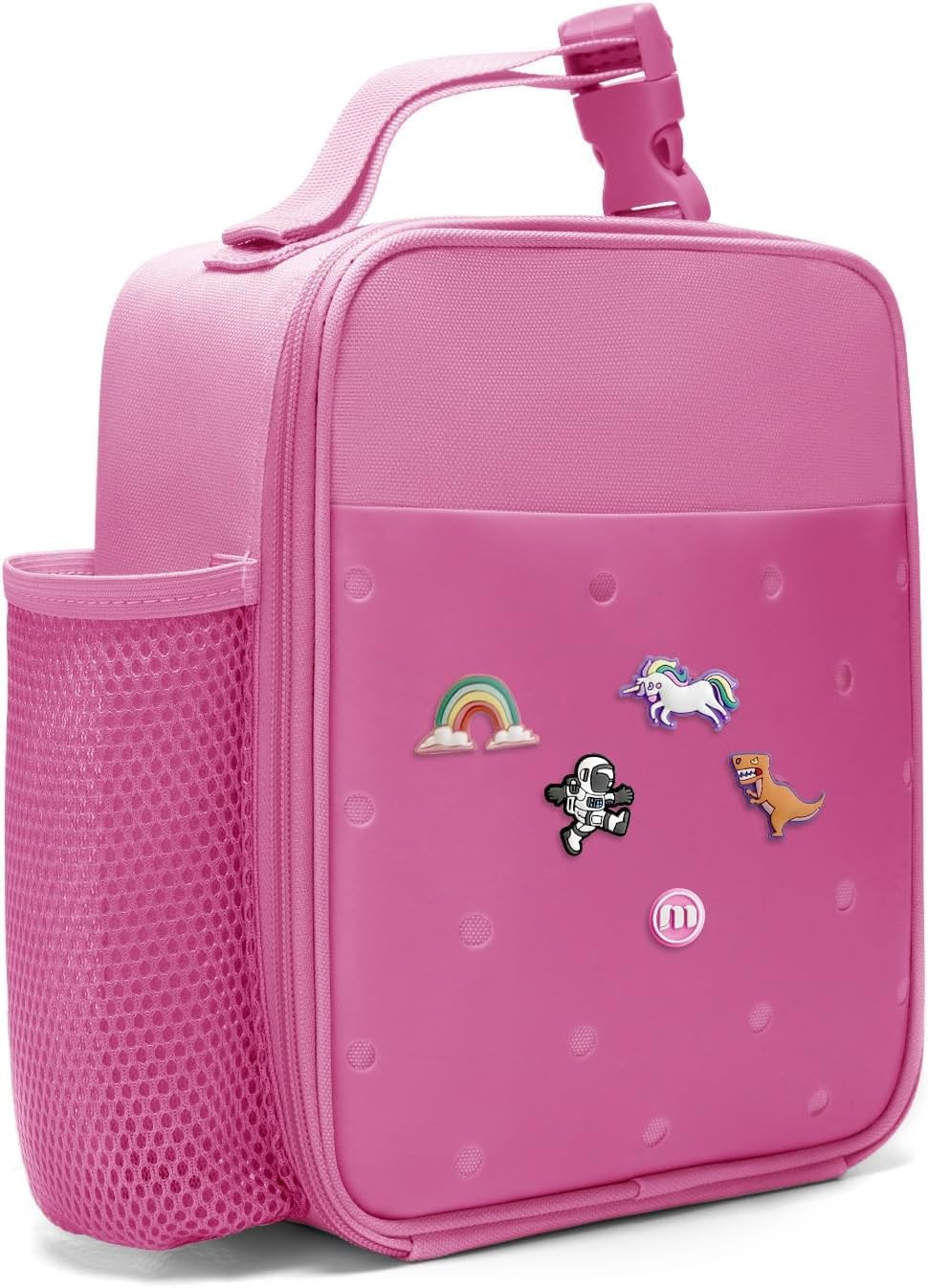 MEXS Lunch Box for Kids, DIY Charm ＆Insulated Lunch Bags for Boys Girls, Toddler Lunch Tote for School Picnic with Water Bottle Holder, Ideal for Ages 3+ (Unicorn/Dinosaur)