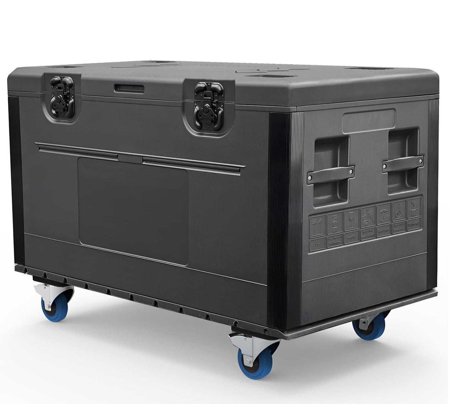 Diandian Cable Trunk Road Case with Wheels and Divider, 44" x 22" x 24" Stackable Heavy Duty ATA Rolling Utility Road Case, for Pro Audio & DJ Equipment Storage, Transport for Touring with Casters