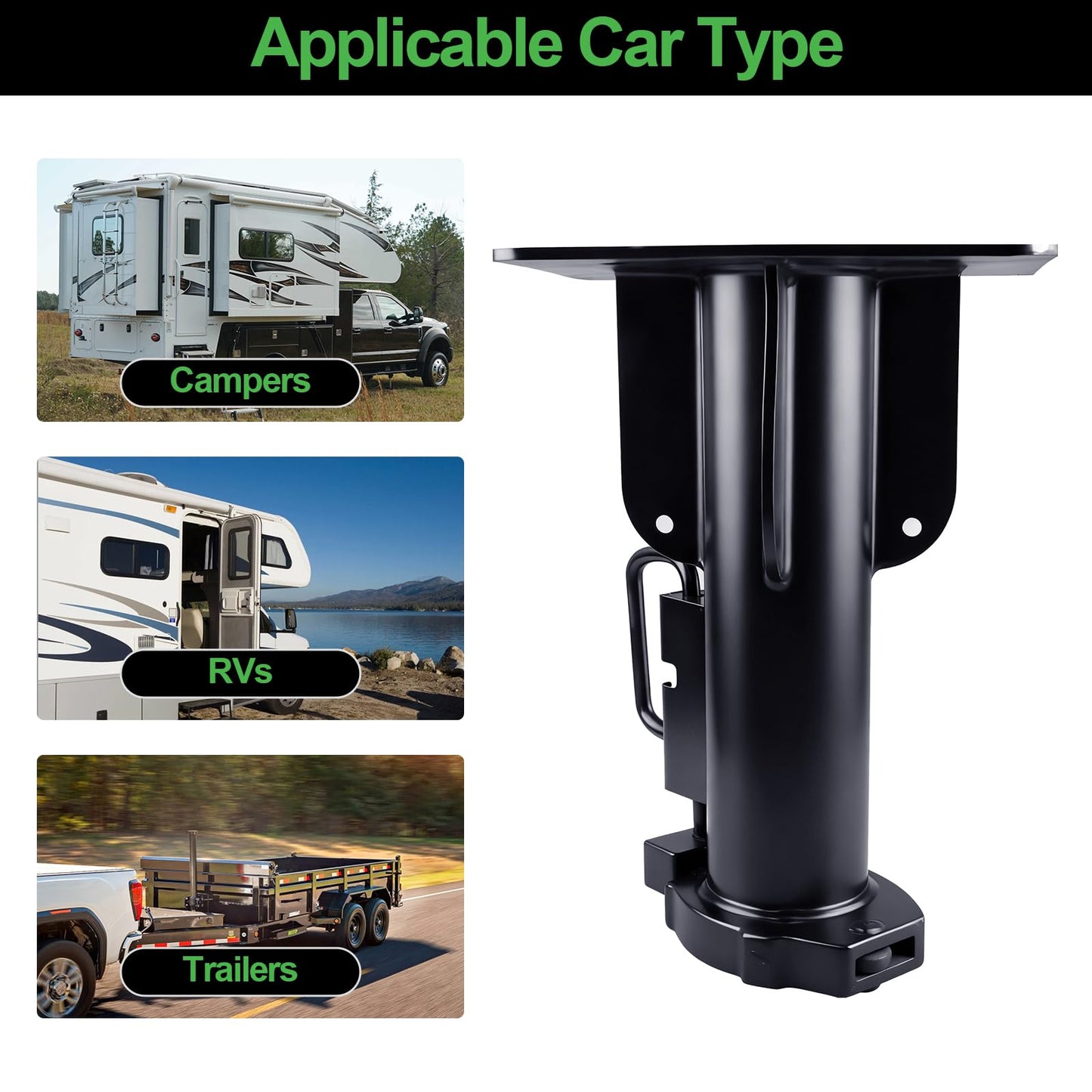 STEGEWOP 5th Wheel to Gooseneck Adapter Hitch, 30,000 lbs Heavy Duty Towing Conversion, 2-5/16" Ball & 15" Height, Q235 Steel Hitch for RV, Flatbed Trailer & Horse Trailer