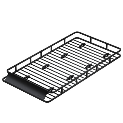 HongTaok 85" x 45" x 6" Universal Roof Rack, Extra Wide Rust-Proof Roof Cargo Basket for SUV, Heavy Duty Steel Rooftop Cargo Carrier, Car Top Luggage Holder 150LBS Capasity, Easy Assembly, Black