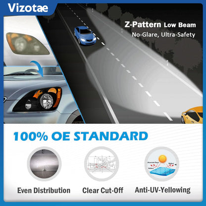 Vizotae Headlights Assembly for 2005 2006 Honda CR-V 4-Door Sport Halogen Headlamp Replacement, High/Low Beam W/Bulbs, Driver & Passenger Side