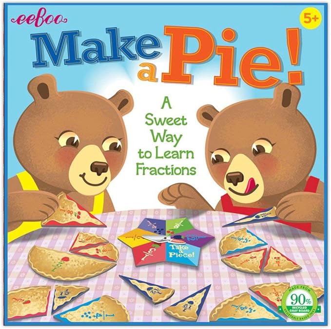 eeBoo: Make a Pie Game A Sweet Way to Learn Fractions Develops Math and Quantitative Skills Through Play Screen-Free Fun for Ages 5 and up