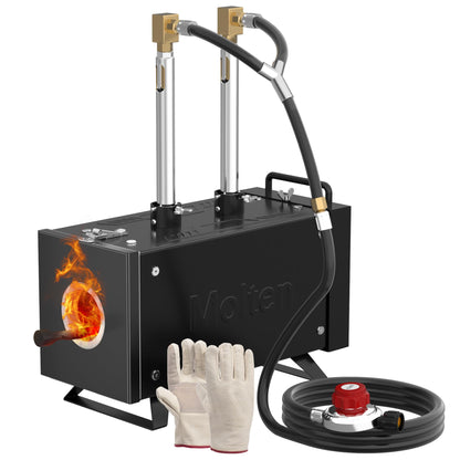 MMasters Propane Forge Kit, Dual Burners, 2600℉ Gas Forge for Blacksmithing and Metal Forging, Portable Steel Forge with Openable Door - 2 Burner