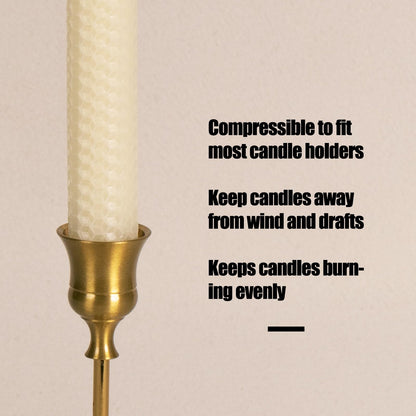 KONNI Natural Beeswax Taper Candles, 0.87 inch x 7.87 inch Hand-Rolled, Unscented, Smokeless Beeswax, Long Burning Time, Flat Top (Pack of 3), for Weddings, Dinner Parties, Spas, and Home Decor