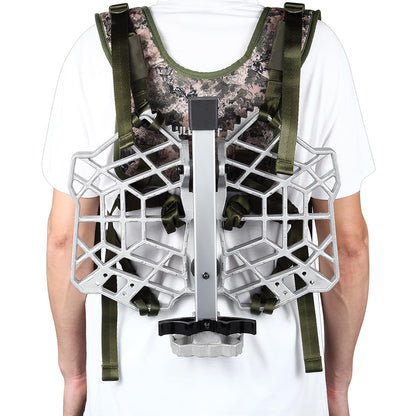 QOGIR Saddle Hunting Platform, Reliable Tree Saddle Platform with Non-Slip Ridge Grips, Lightweight Cast Aluminum Construction, Fully Adjustable Silent Platform, 16.1"x12.2" Hunting Platform