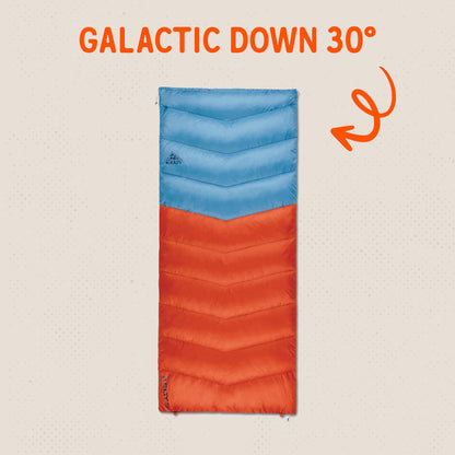 Kelty Galactic Down 30 Degree Sleeping Bag, 550 Fill Power RDS Trackable Down, Backpacking and Camping, Zip Together for 2P Sleeping Bag (Rooibos Tea)
