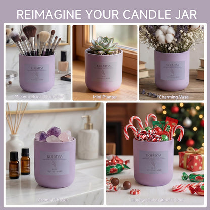 Lilac Blossoms Natural Soy Candle Non Toxic for Home Scented, Purple Aromatherapy Candle Décor Birthday Gifts Ideas for Her Women Mom Daughters Friends, 6.4 Oz