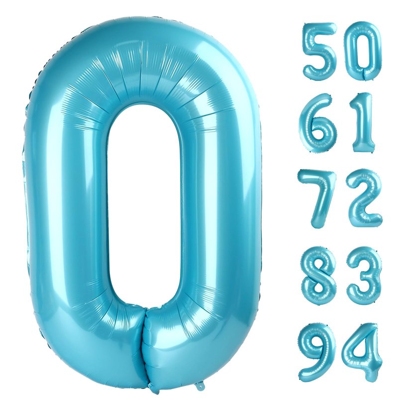 Pearlescent Blue Number 28 Balloon 40 inch, 28 Number Balloons, 28th Birthday Decorations, 28 Year Old Women Men Pearlescent Blue Party Supplies