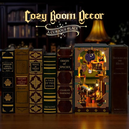 Magic Potion Booknook Building Set with Light DIY Bookend Building Block Kit for Home Decor Bookshelf 990 PCS Miniature Book Nook House Building Brick Model for Adults Kids Boys Girls Age 8+