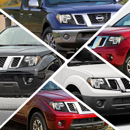 For 2009-2021 Nissan Frontier Headlights Assembly Compatible with 09 10 11 12 13 14 15 16 17 18 19 20 21 Frontier Headlamps Replacement Left and Right Accessories Clear Lens Black Housing