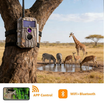 BLAZEVIDEO 2-Pack Wireless Trail Camera WiFi Stealth Camouflage Game & Wildlife Cameras Night Vision for Hunting 32MP 1296P Wildlife Deer Camera No Flash Motion Activated IP66 Waterproof & Time Lapse