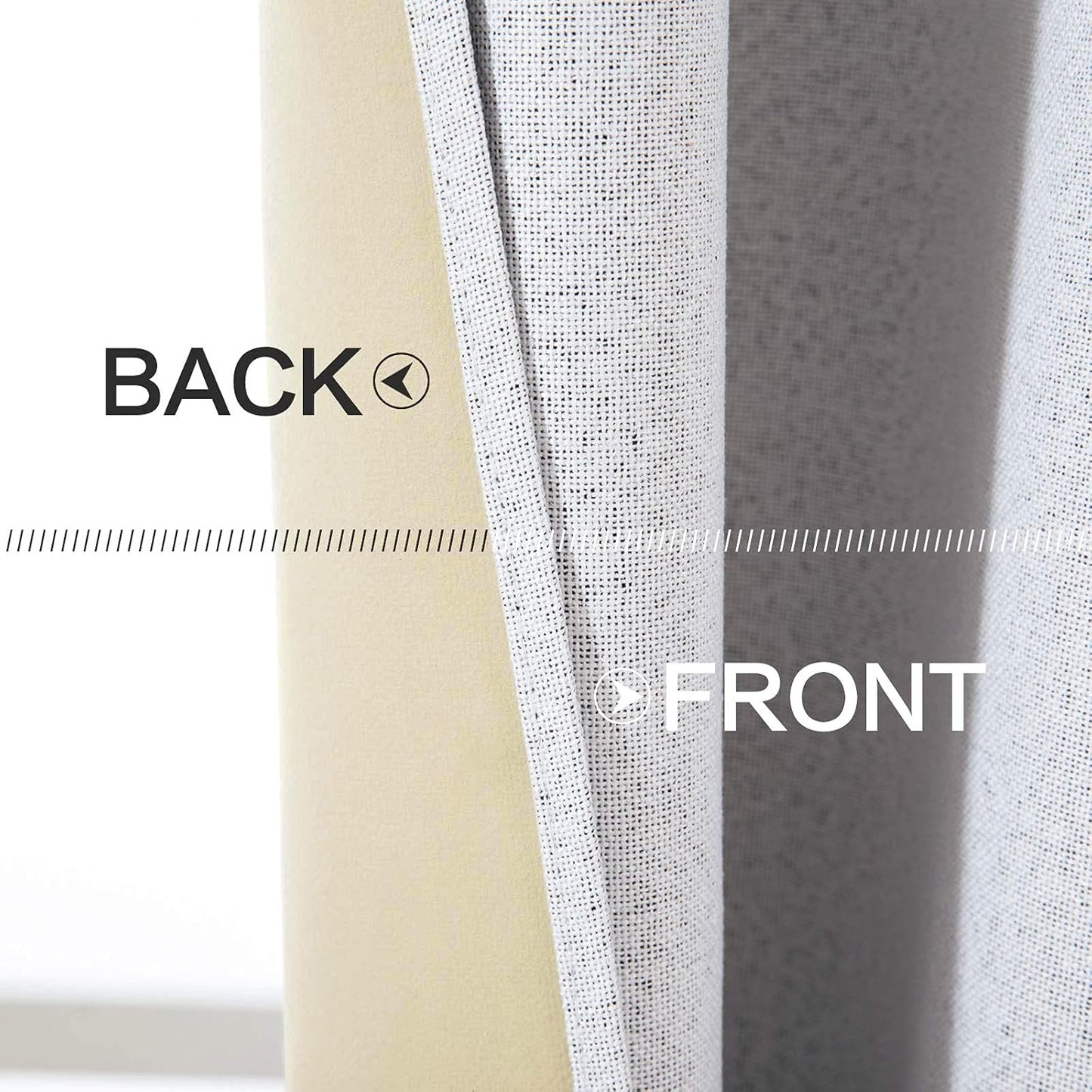 MIULEE Blackout Curtains - 100% Thermal Insulated Linen Texture Drapes | Grayish White, 52x96 Inch (2 Panels)