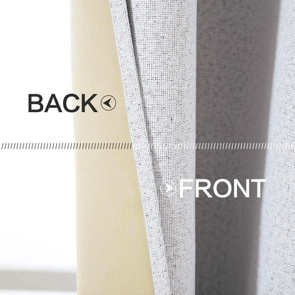 MIULEE Blackout Curtains - 100% Thermal Insulated Linen Texture Drapes | Grayish White, 52x96 Inch (2 Panels)