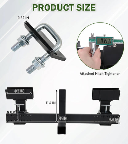 ELITEWILL Dual Trash Can Hauler Hitch Allowing Backing-up High-Loading Garbage Can Towing Hitch Carrier Fit for Pickup Trucks with 2" Hitch Receiver