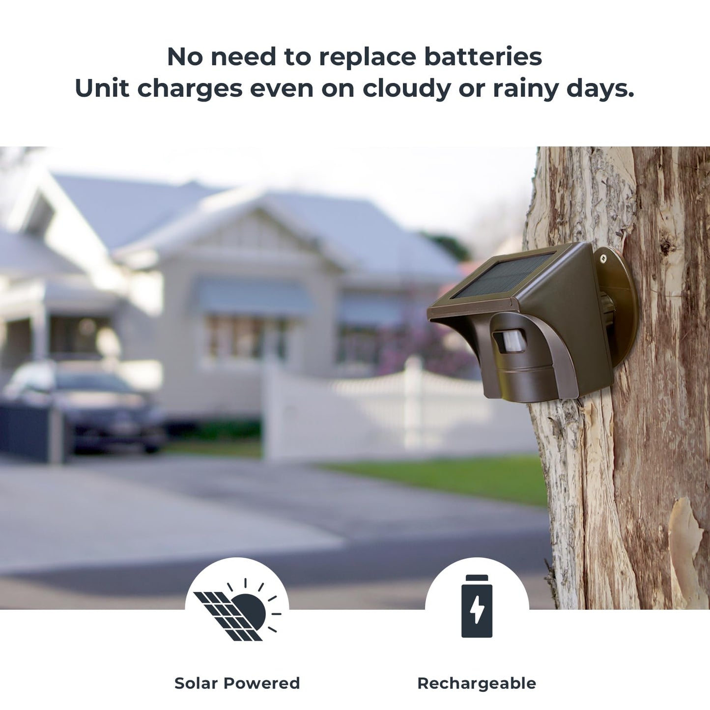 eMACROS Solar Wireless Driveway Alarm System (1/2 Mile Range, 1 Receiver & 4 Solar Sensors) - Weatherproof Outdoor Motion Detector for Farm, Long Driveway & Property Security