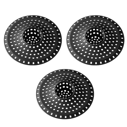Bathtub Drain Hair Catcher,Tub Shower Drain Hair Trap/Strainer,3PCS Silicone Collapsible Tub Hair Catcher Drain Protector Designed for 1.47" to 1.75'' Regular Drains(Dark Gray)