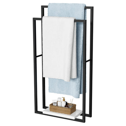 KES 38" H Standing Towel Racks for Bathroom & Countertop Hand Towel Holder, BTH501-BK+BTH223-BK