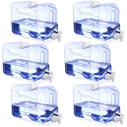 Funnymoom 6 Pcs Drink Dispenser for Fridge Refrigerator Plastic Reusable Water Dispensers Bottle with Spigot for Party Outdoors Home Office Activities(blue, 2 Gallon)