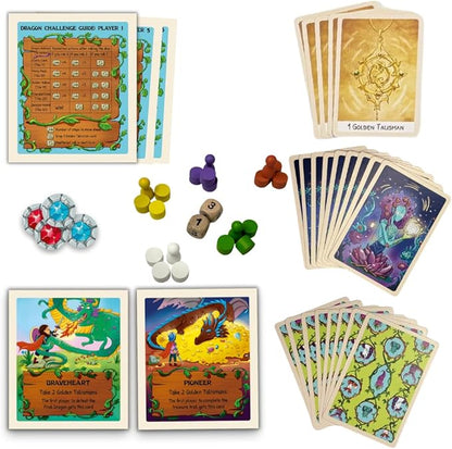 Dragon Hoard Board Game Fantasy Adventure for Kids and Family Fight Dragons to Win Gold Fun and Easy Strategy Semi-cooperative gameplay Ideal for Family Game Nights Ages 8+ 30 mins 2-5 Players
