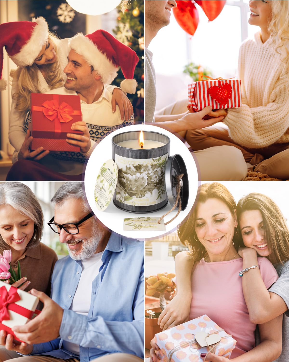 Scented Candles for Home, 8oz Soy Candle, 50H Burn, Lavender Aromatherapy, White Candle in Gift Box, Perfect for Birthday, Mother's Day, Christmas