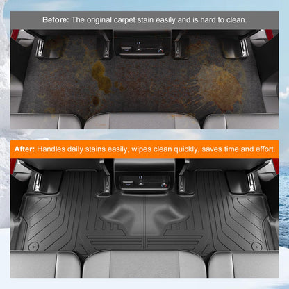 powoq 7 Seats Floor Mat Compatible with 2003-2017 Ford Expedition Cargo Mat Lincoln Navigator Floor Liner Electric 3rd Backrest Liner Replacement for 2003-2017 Ford Expedition Accessories